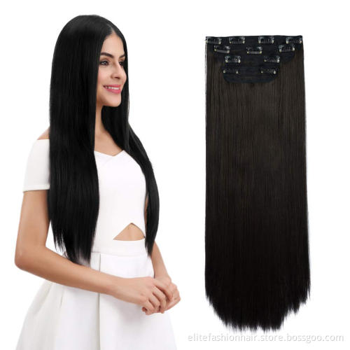 100% European Hair Clip ins double drawn Seamless Weft Clip in Real Human Hair Extensions 7pcs straight Clip in hair extensions